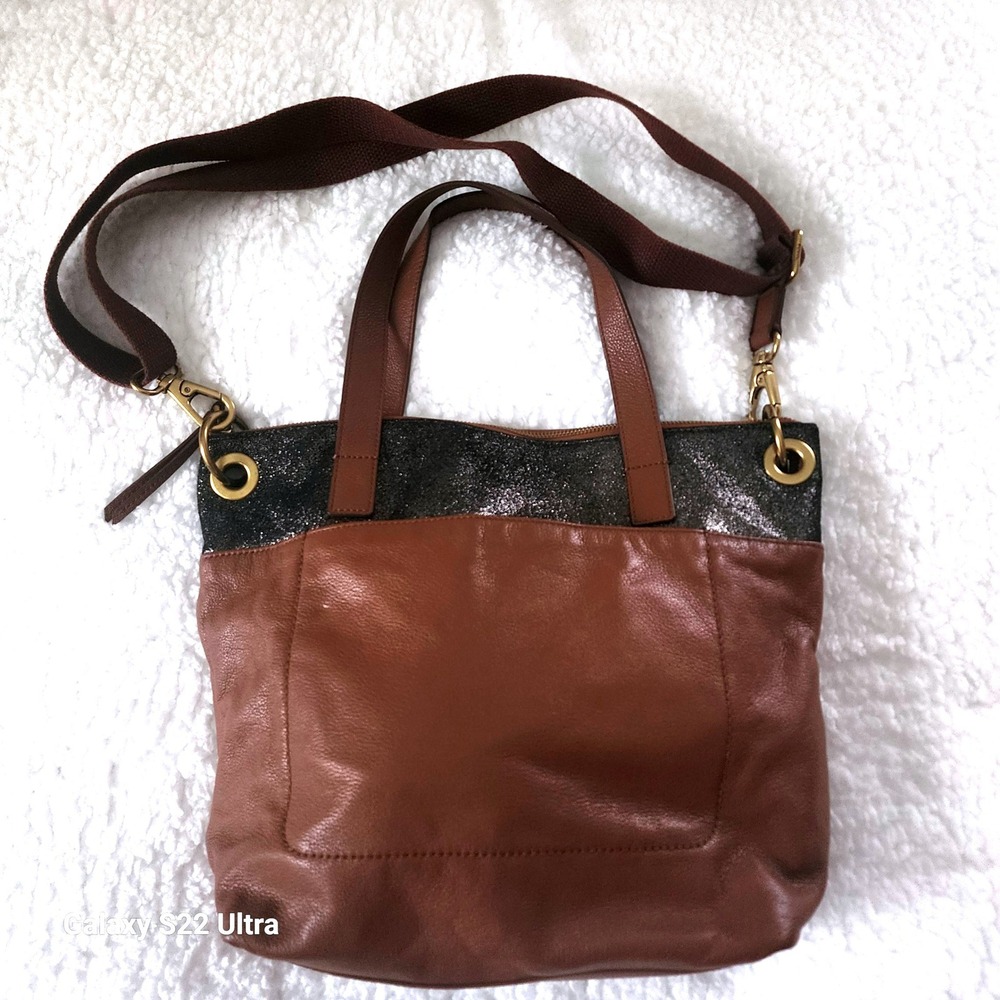 Fossil Keely crossbody tote bag in brown Leather Adjustable Strap - Picture 16 of 16